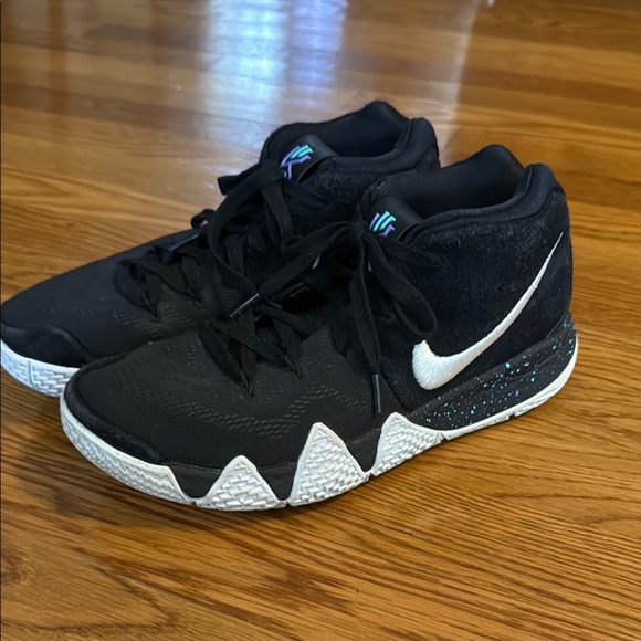 Nike Black and White Kyrie Sneakers with Geometric Midsole ankle taker